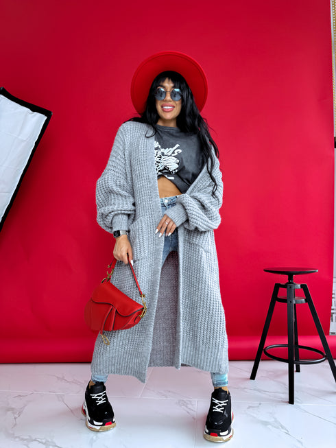 Knitted cardigan "MALIBU" - gray
